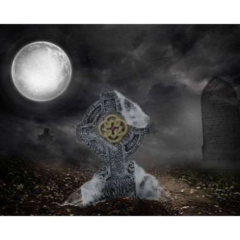 Piatra Funerara Cruce 56cm Halloween Widmann - imagine 3