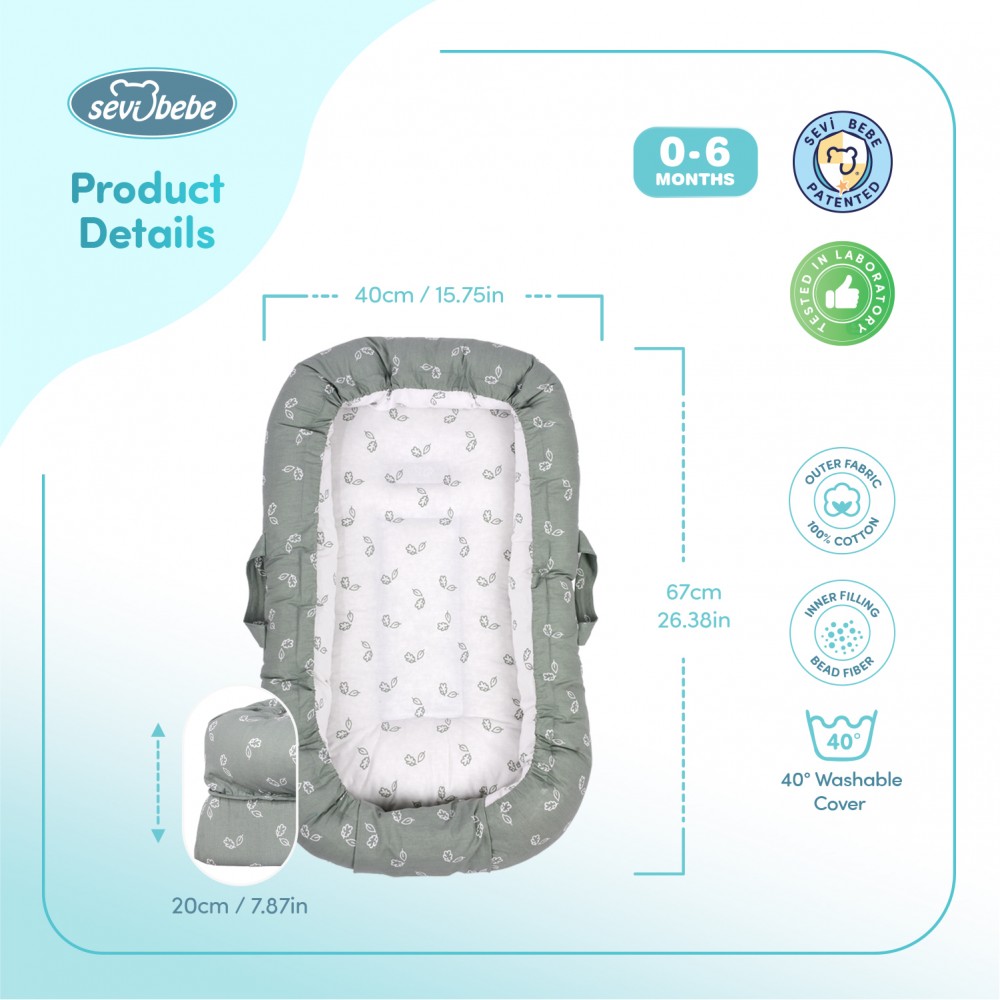 Co-sleeper Anti-reflux Tiny Leaves SeviBebe