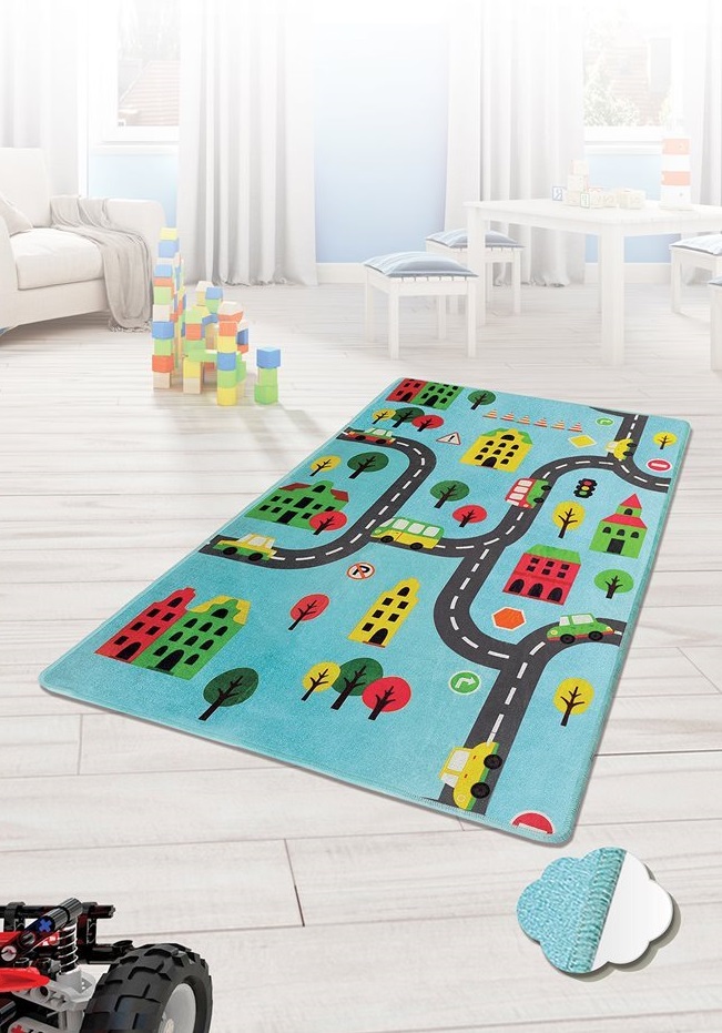 Covor Antiderapant Road Blue Chilai Home - imagine 2
