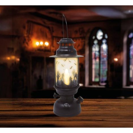Felinar Halloween Negru Guirca cu LED - imagine 2