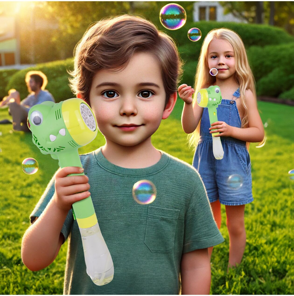 Pistol Baloane Sapun Bubble Dino cu Lumini Malplay - imagine 7