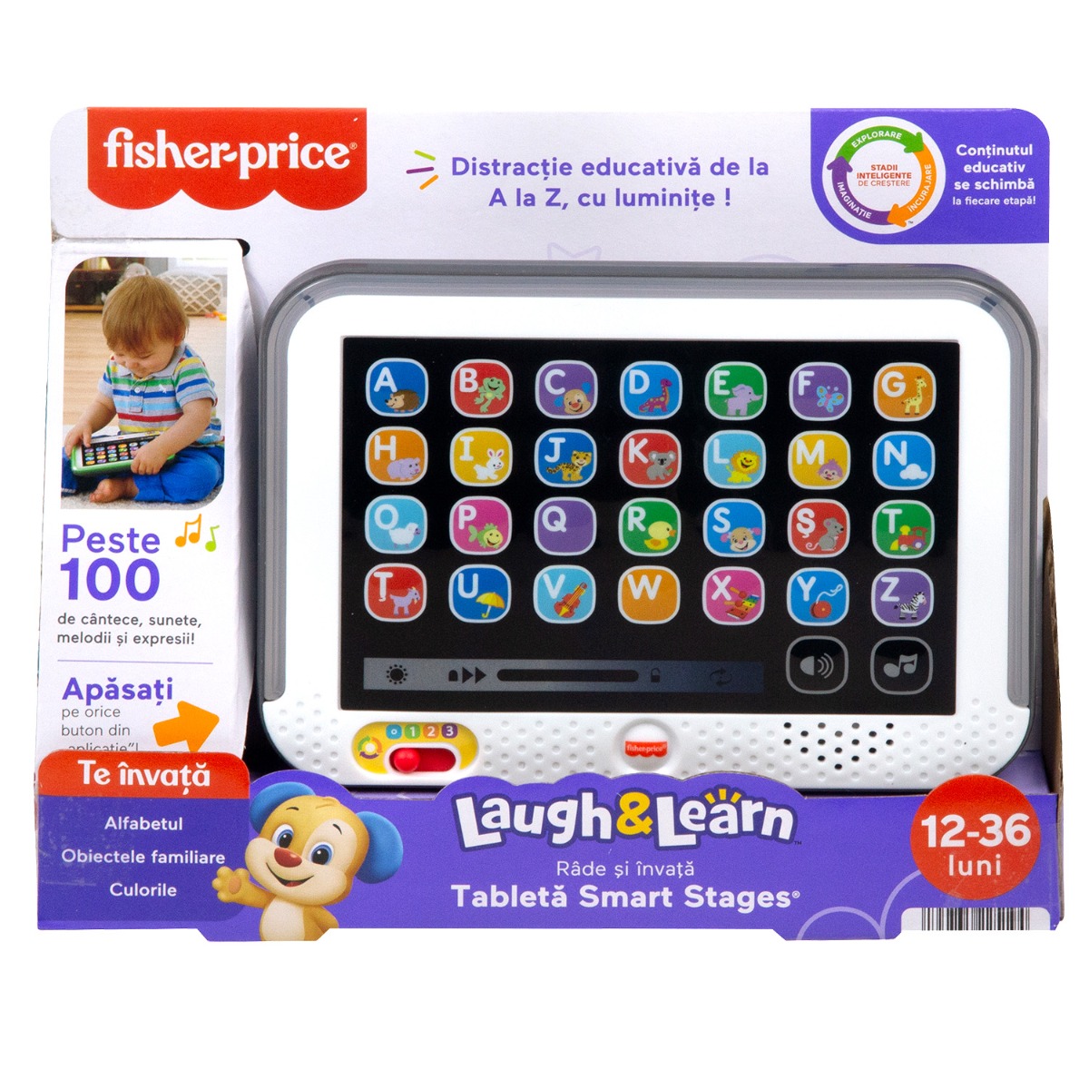 Tableta Fisher-Price Laugh & Learn cu Muzică și Lumină