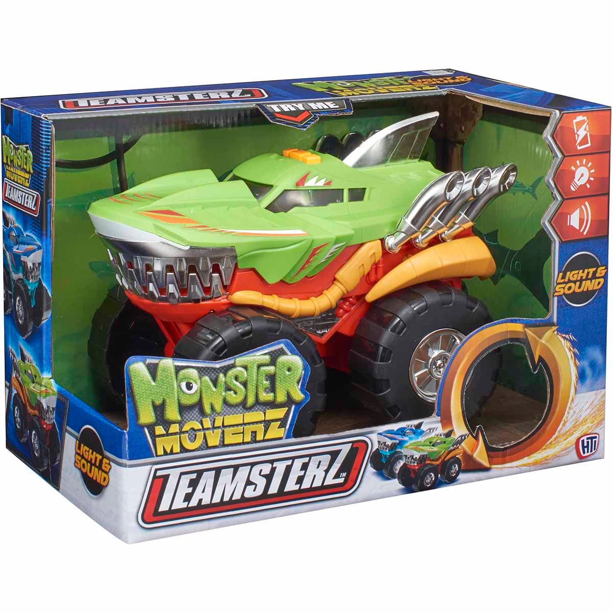 Teamsterz Monster Moverz Robo Shark Verde cu Lumini