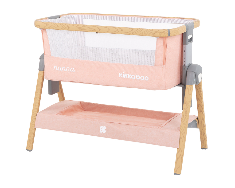 Patut Co-Sleeper KikkaBoo Nanna Pink Wood - imagine 2