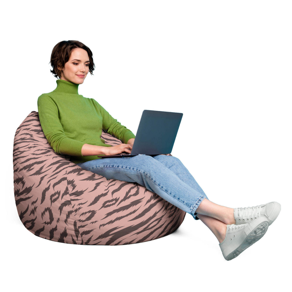 Fotoliu Puf XL Tigre Soft Pink | Updeco - imagine 4