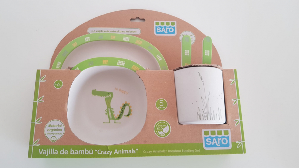 Set 5 piese Crazy Animals Saro Baby, Bambus