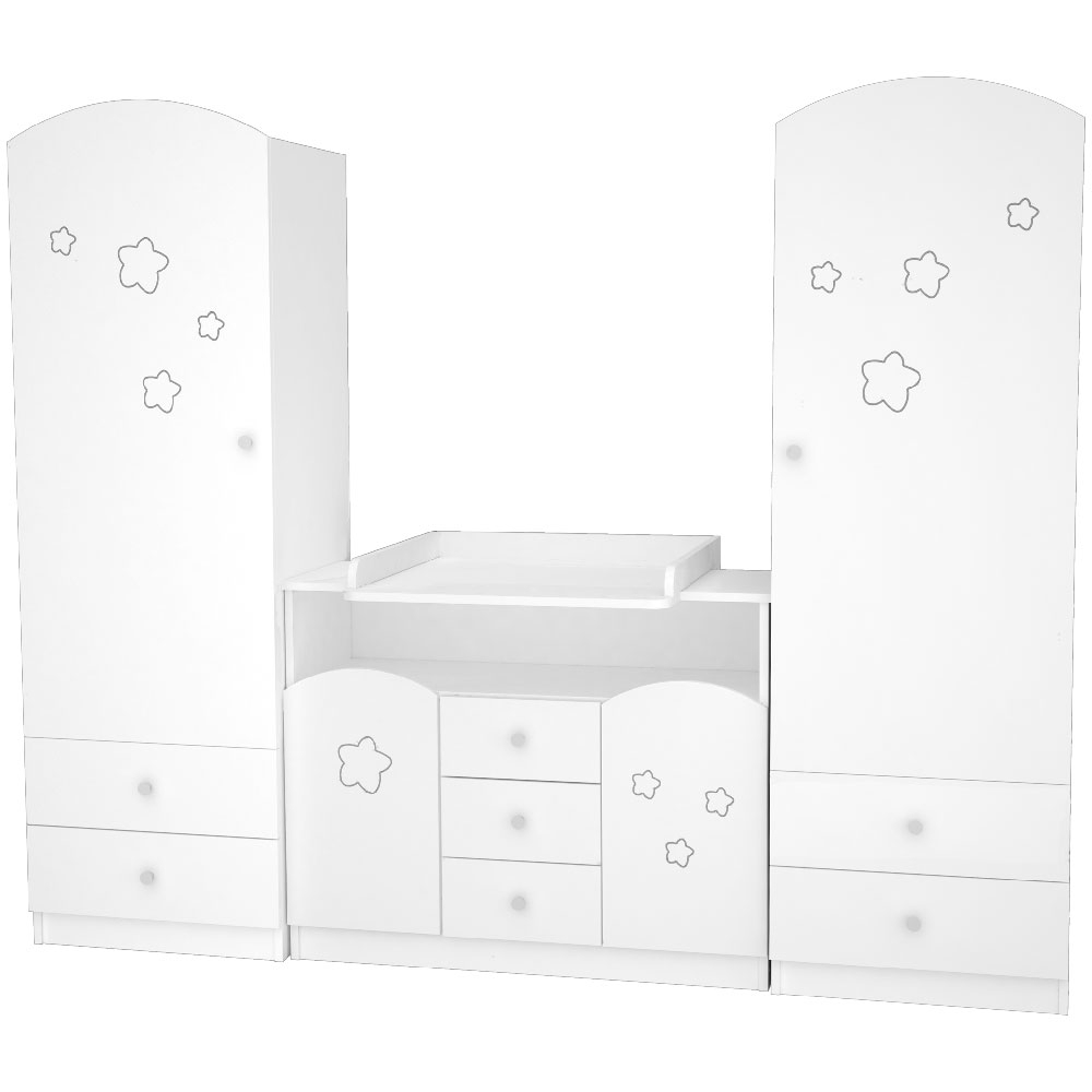 Comoda de infasat Hubners Matei 106 cm Alb - imagine 4