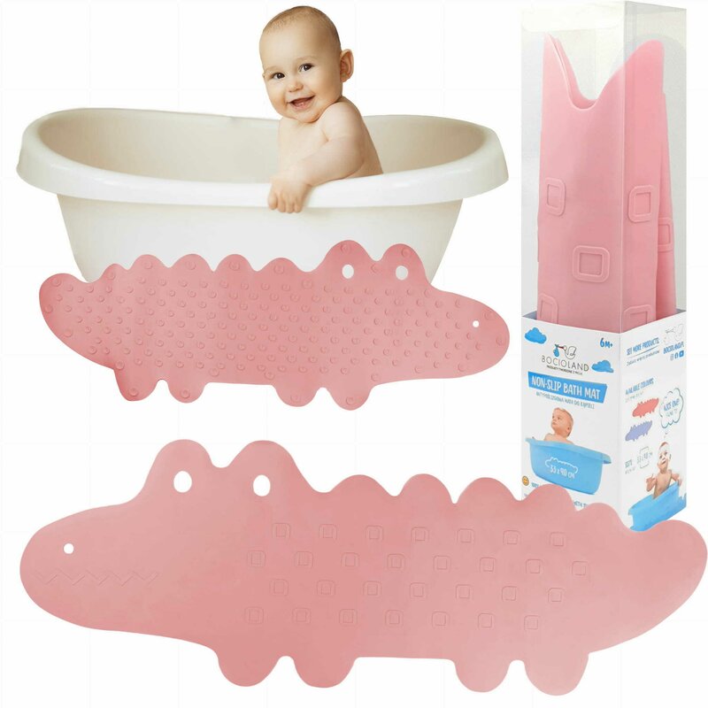 Bocioland Covoras Baie Antiderapant Crocodile Pink - imagine 5