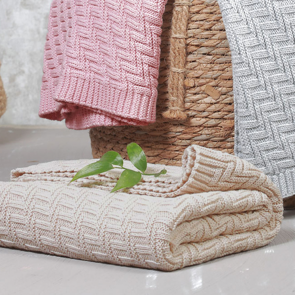 Paturica Babyono Roz din Bumbac Organic - imagine 2