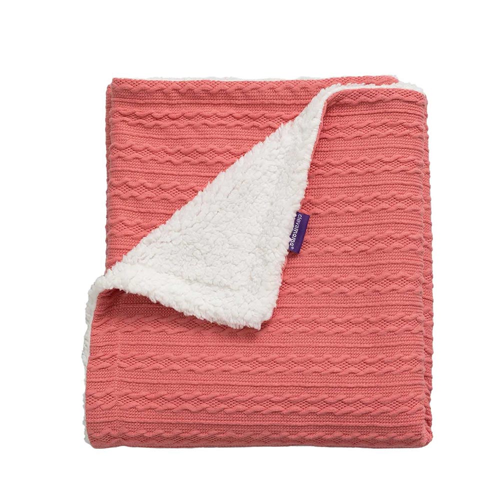 Paturica Clevamama Lux Sherpa Pink, Moale și Caldă - imagine 4