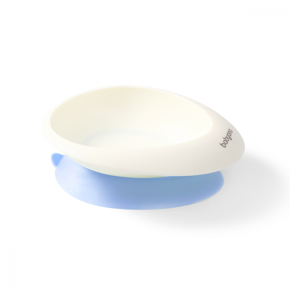 Set castron și linguriță Babyono albastru deschis
