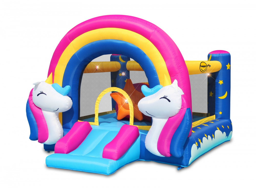 Saltea Gonflabilă Unicorn Happy hop cu Tobogan și Lumini - imagine 7