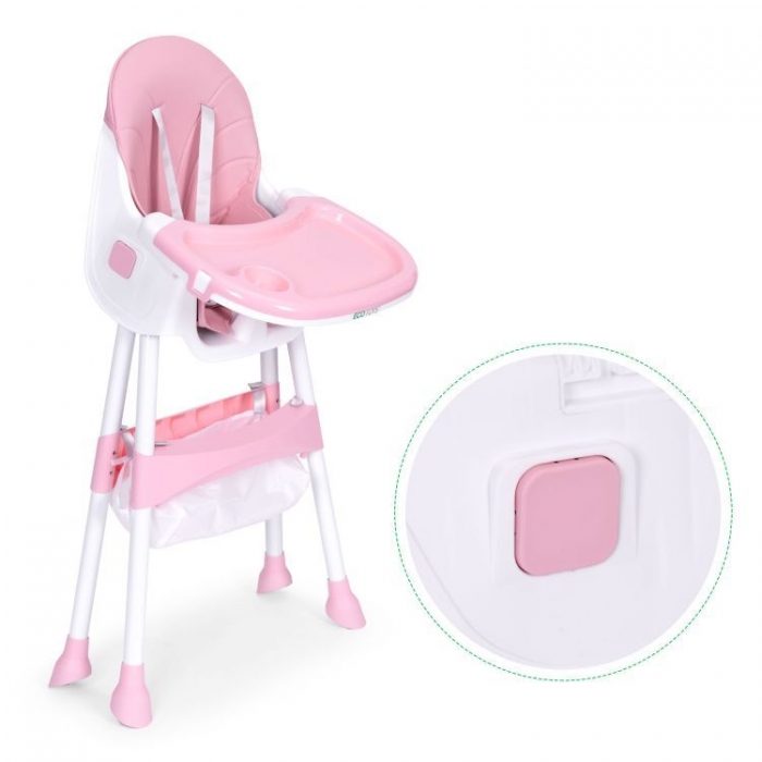 Scaun masa copii Ecotoys HC521 Roz, multifuncțional - imagine 10