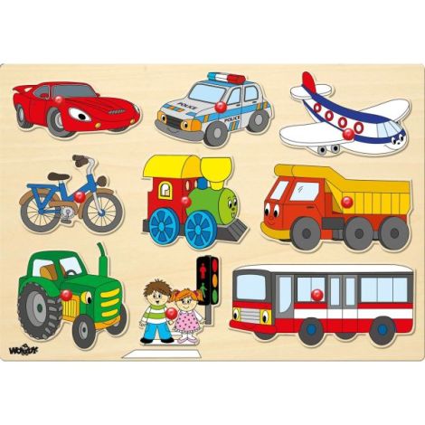 Puzzle din lemn Woodyland - Transport educativ