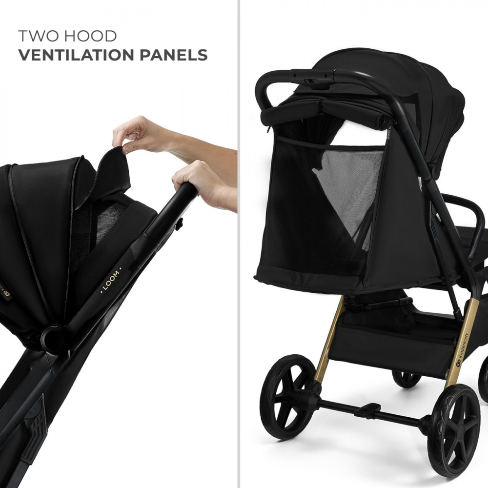 Carucior Kinderkraft Loom Ink Black cu Pliere Automata