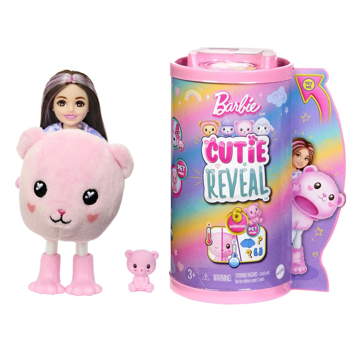 Papusa Chelsea Cutie Reveal Barbie Ursulet