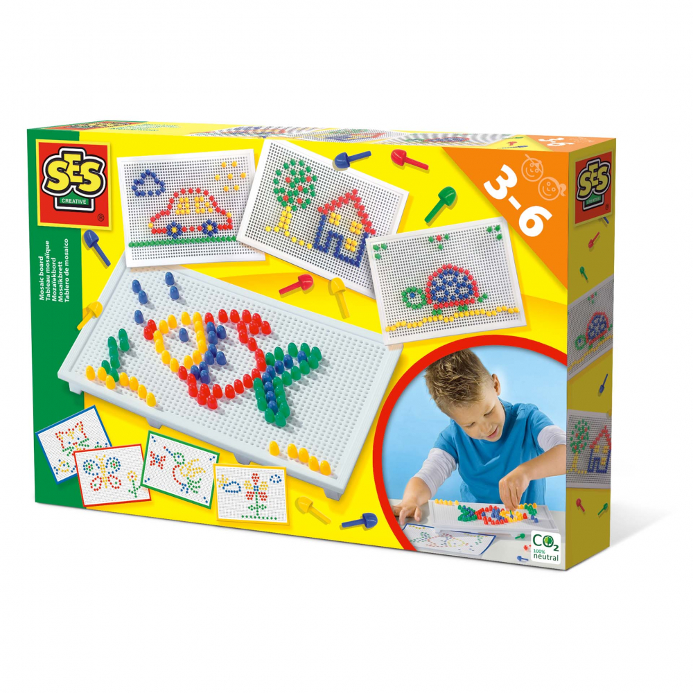 Kit Mozaic Ses Creative - Tabla cu Pini Colorati
