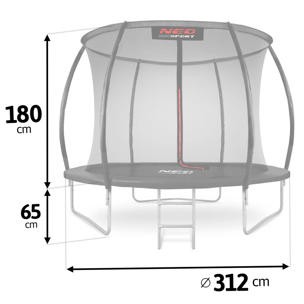 Trambulina Neo-Sport 312 cm, cu Plasa Interioară - imagine 4