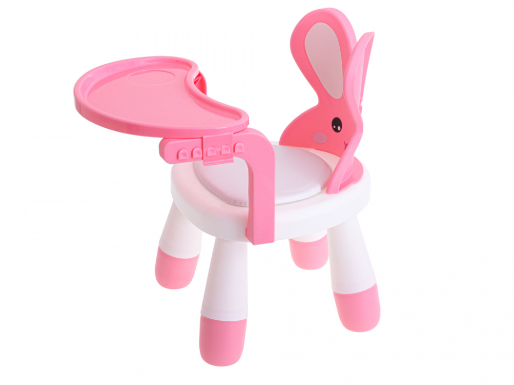 Scaun de masa Ikonka Little Bunny 2in1 Roz - imagine 4