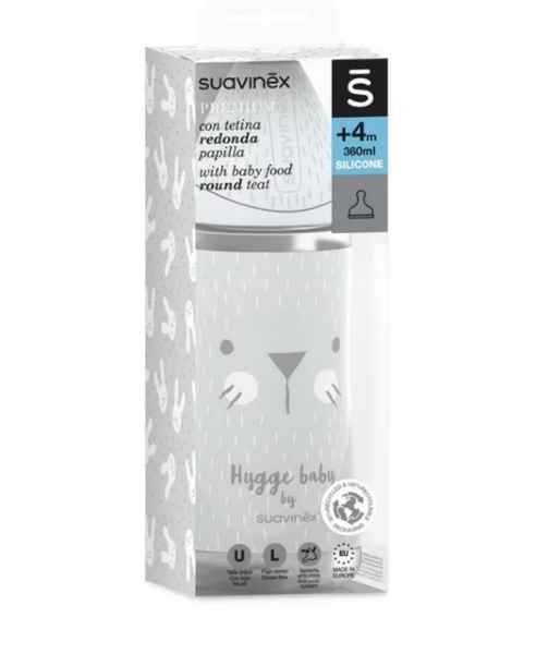 Biberon Suavinex Hygge 360ml Silicon Gri - imagine 3