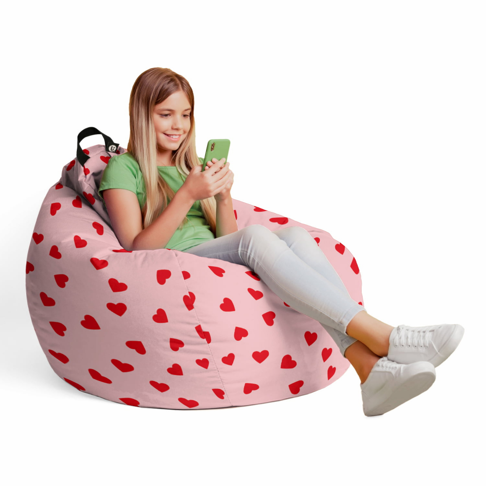 Husă Bean Bag Para Updeco, Model Inimi Roz - imagine 4