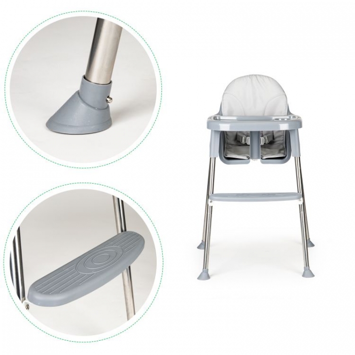 Scaun de masa 2 in 1 Ecotoys Gri, Reglabil - imagine 4