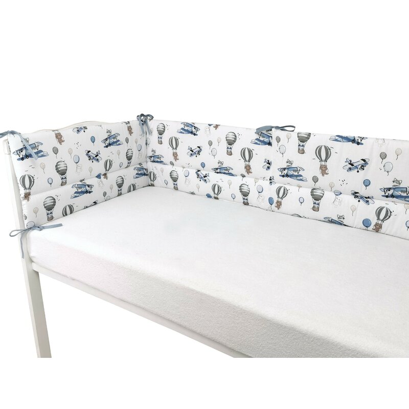 Aparatoare patut MimiNu bumbac, 180x30 cm, Blue Plane