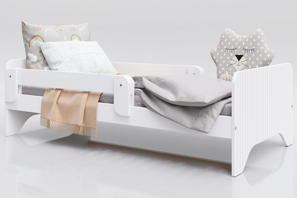 Pătuț Junior Alb 160x80 cm cu 2 bariere Nichiduța - imagine 2