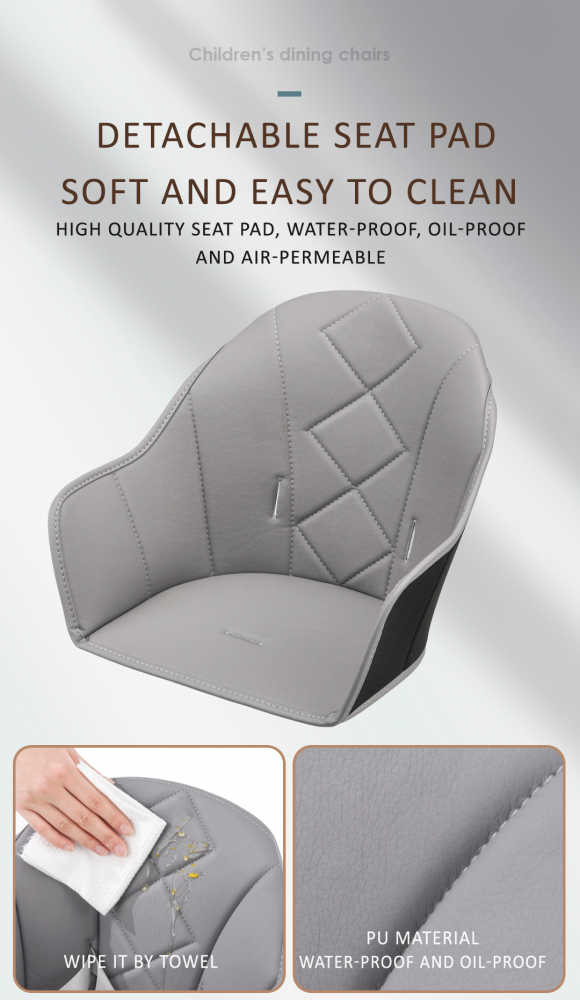 Scaun de masa Little Mom Wooden Gray 2in1
