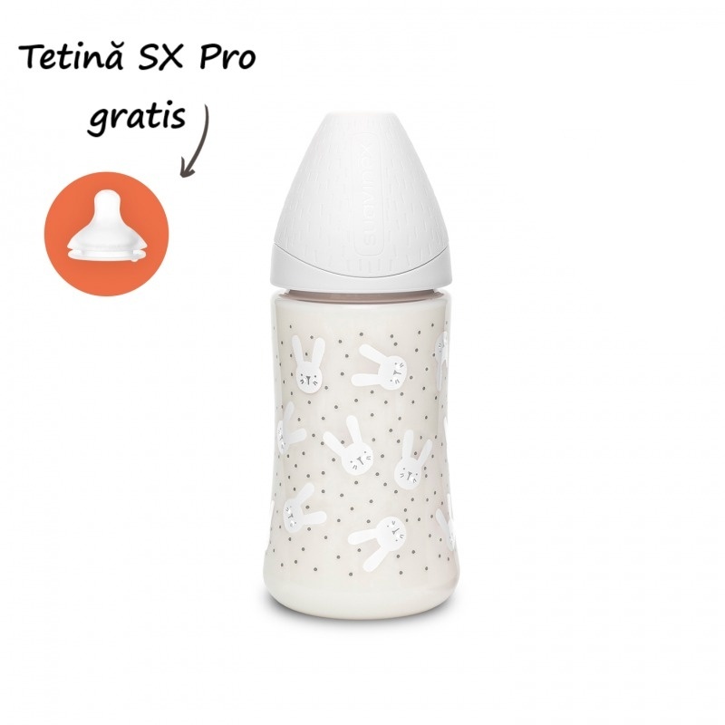Suavinex Hygge Biberon Iepuraș 270ml 3 Fluxuri - imagine 3