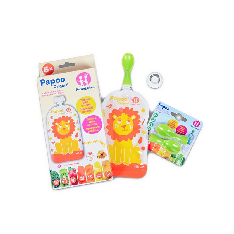 Set 6 Pungi Reutilizabile Hranire Bebe Papoo - imagine 4