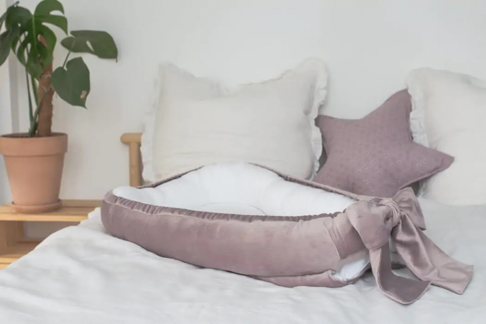 Babynest Premium Babyly, Catifea Lila, 80x50 cm - imagine 2