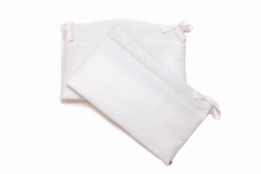 Set protecții patut KidsDecor alb, bumbac, 60x120 cm - imagine 7