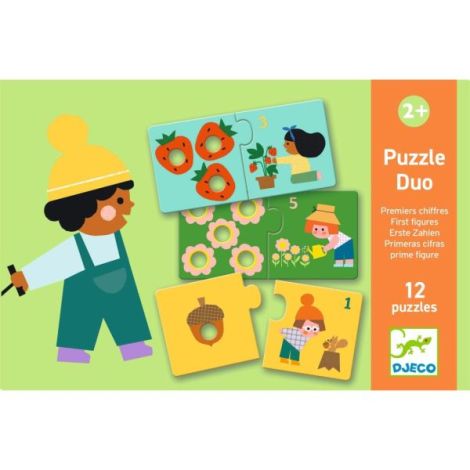 Puzzle Duo Primele Numere Djeco | Învață prin Tactil - imagine 3