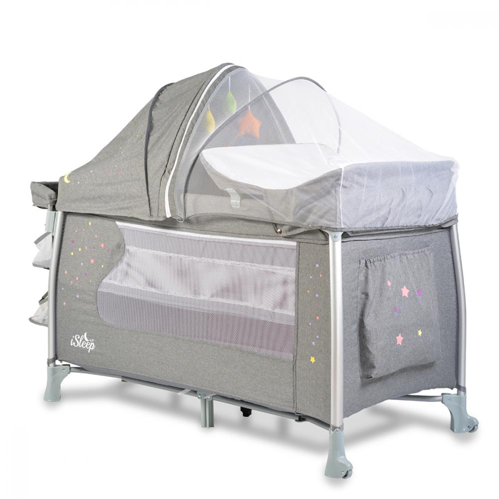 Patut Cangaroo ISleep Grey 120x60 Pliabil Complet