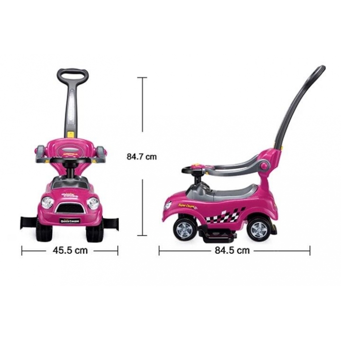 Ecotoys Mini Cooper Roz, Masinuta de Impins 1-3 Ani - imagine 2