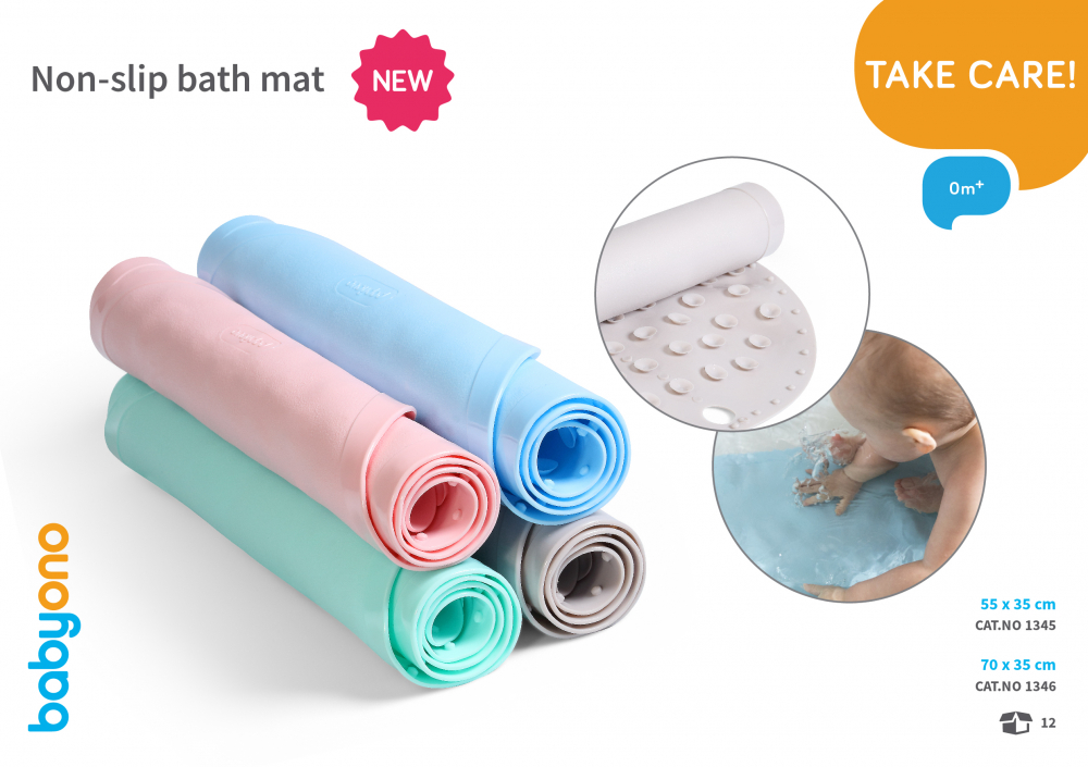 Covor antiderapant BabyOno, 55x35 cm, Gri - imagine 7