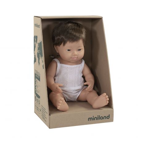 Păpușă Educativă Miniland Baietel 38 cm cu Sindrom Down - imagine 2