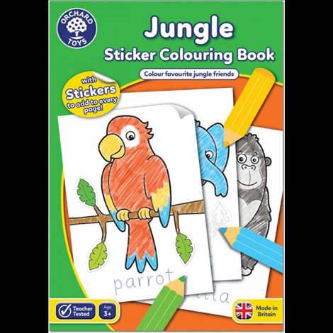 Carte de Colorat Jungla Orchard Toys + Abtibilduri
