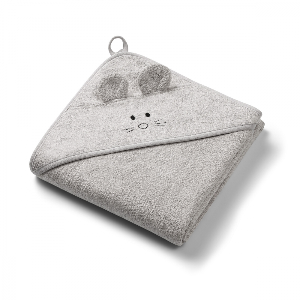 Prosop Baie Bambus cu Gluga Babyono Gri - imagine 8