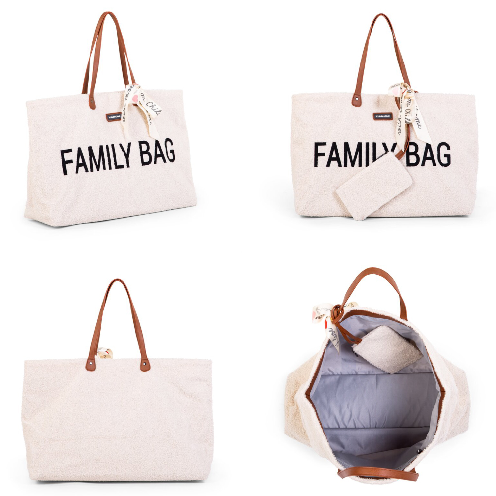 Geanta Childhome Family Bag Teddy Alb | Spatioasa