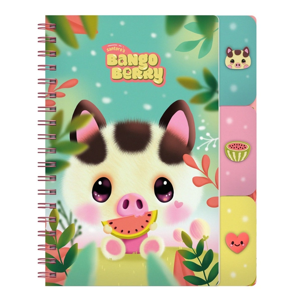 Caiet Bangoberry Piggy Pig cu 4 secțiuni și accesorii