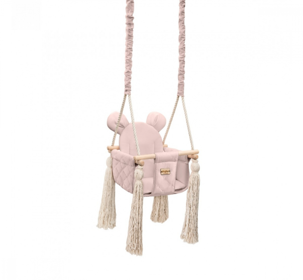 Leagan Catifea Velvet Babysteps cu Perna Ursulet - imagine 8
