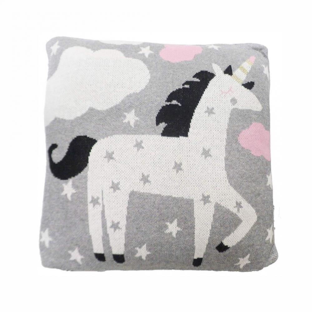 Perna Decorativă Unicorn Gri Roz | Bizzi Growin