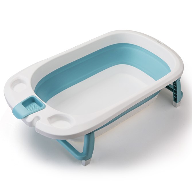 Cadita Pliabila Little Mom Blue cu Senzor