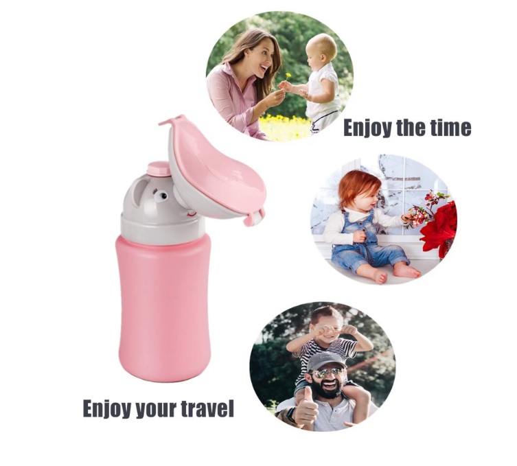 Pisoar Portabil Little Mom Travel Pink - Reutilizabil - imagine 9