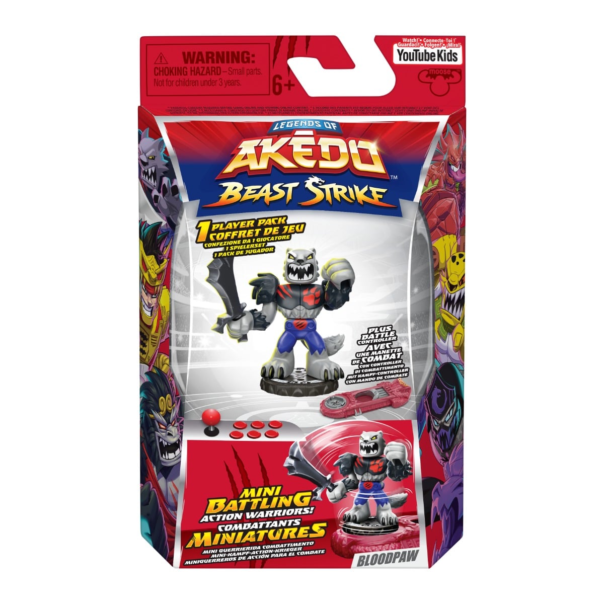 Figurina Akedo Beast Strike Bloodpaw cu Accesorii
