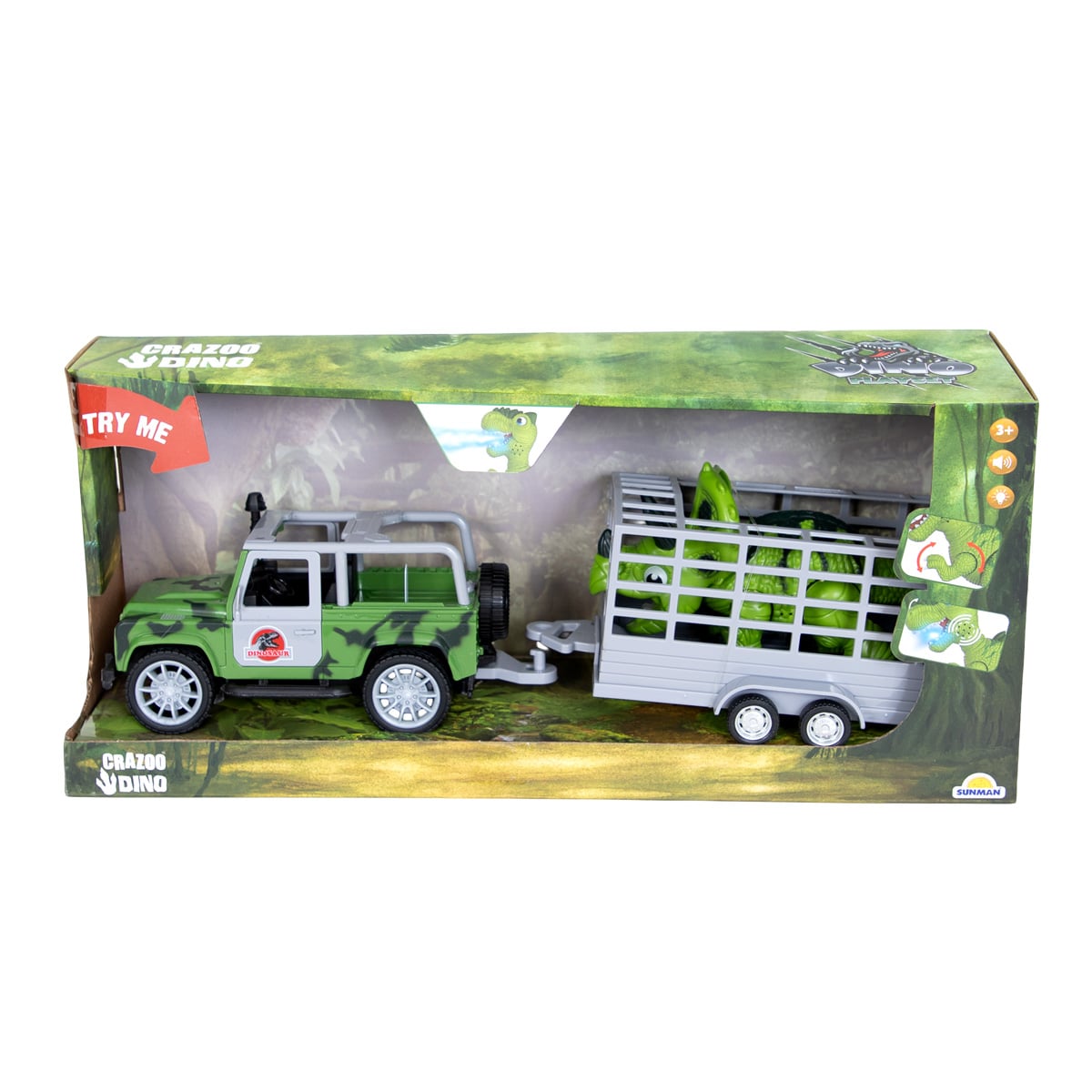 Transportator cu Remorcă și Dinozaur Crazoo