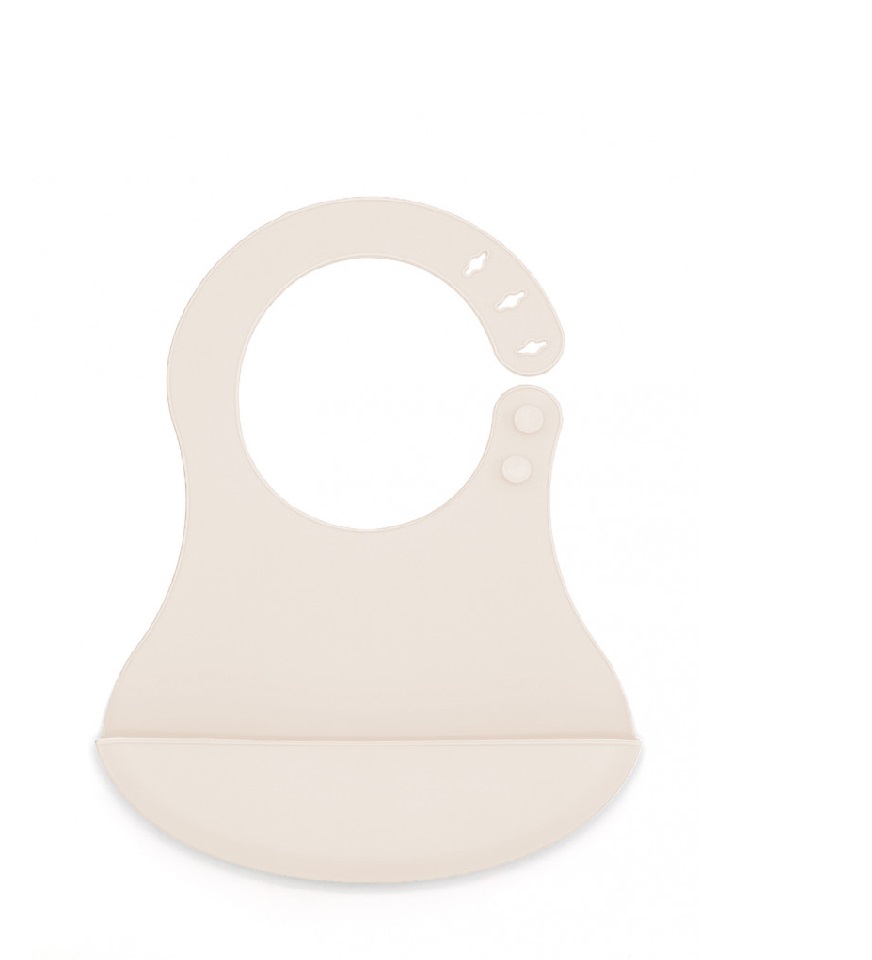 Baveta Silicon BabyJem Mini Ecru Reglabila - imagine 5