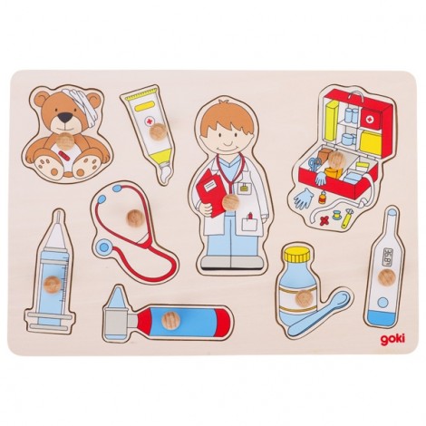 Puzzle din lemn La Doctor Goki - Educativ